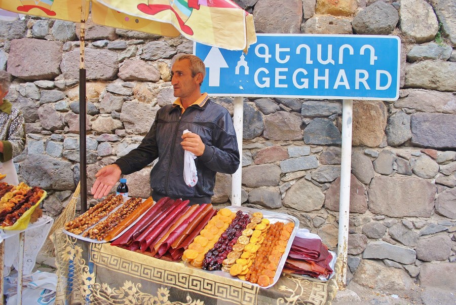 Healthy fruit and nut sweets, commonly known in Armenia as the 'Armenian snickers'.