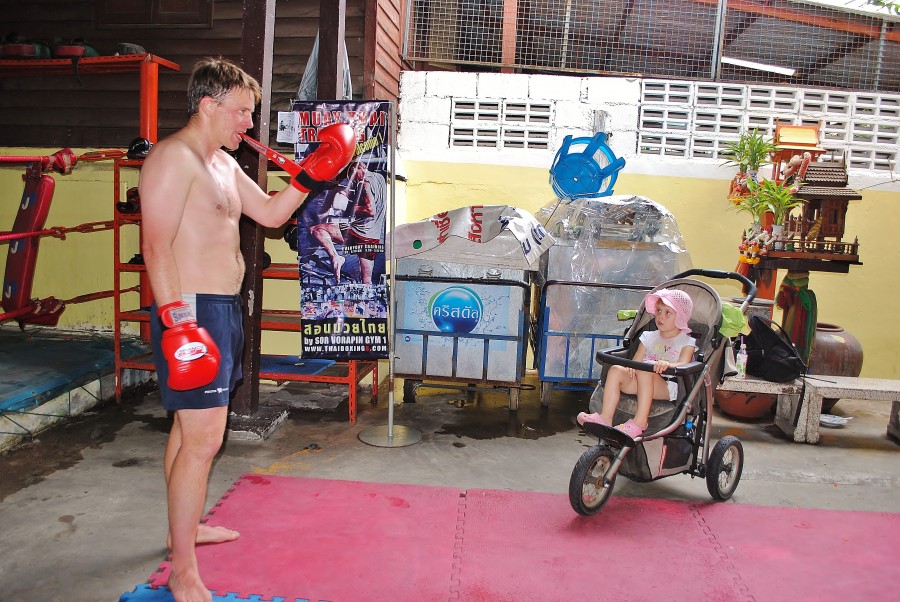 Thai-boxing in Bangkok. Thailand.