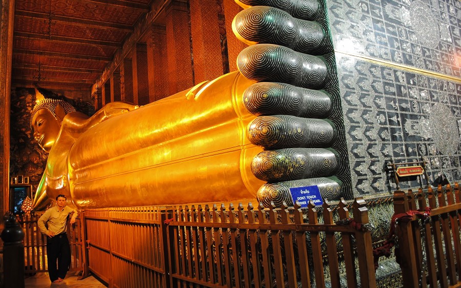 Wat Pho - the unofficial name is "Temple of the Reclining Buddha". Bangkok. Thailand.