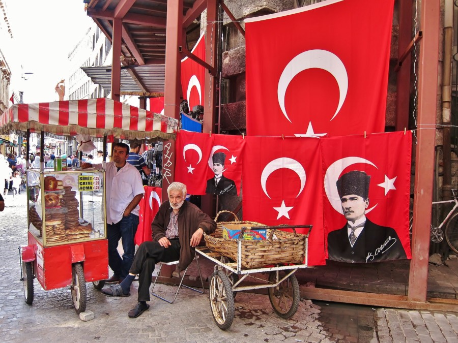 Kemal Ataturk is still very popular in Turkey. Picture from bazaar in Istanbul.