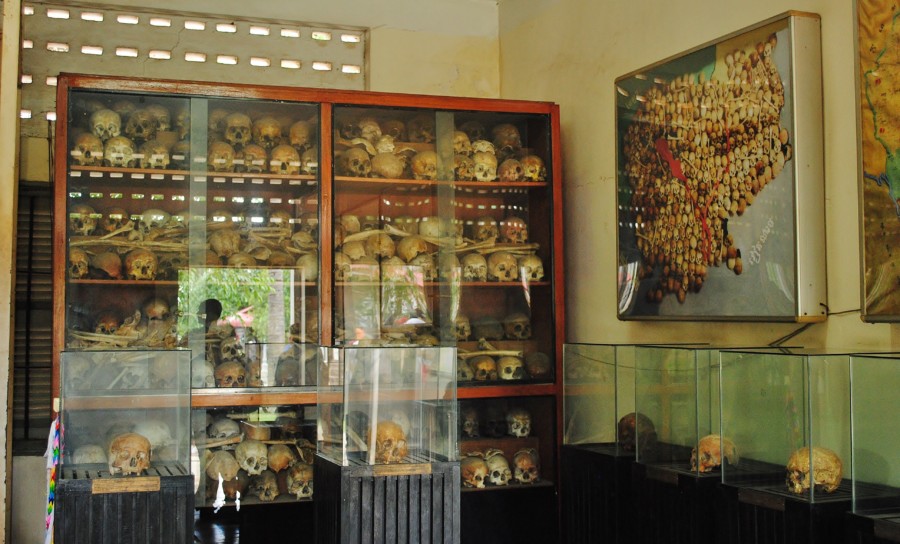 The Khmer Rouge made very accurate notes regarding the number of the dead and their sex and age. They scrupulously grouped skulls and bones, broken down by gender.