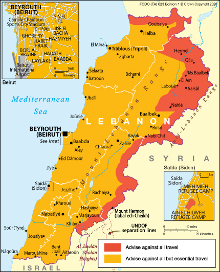 Mapa Libanu