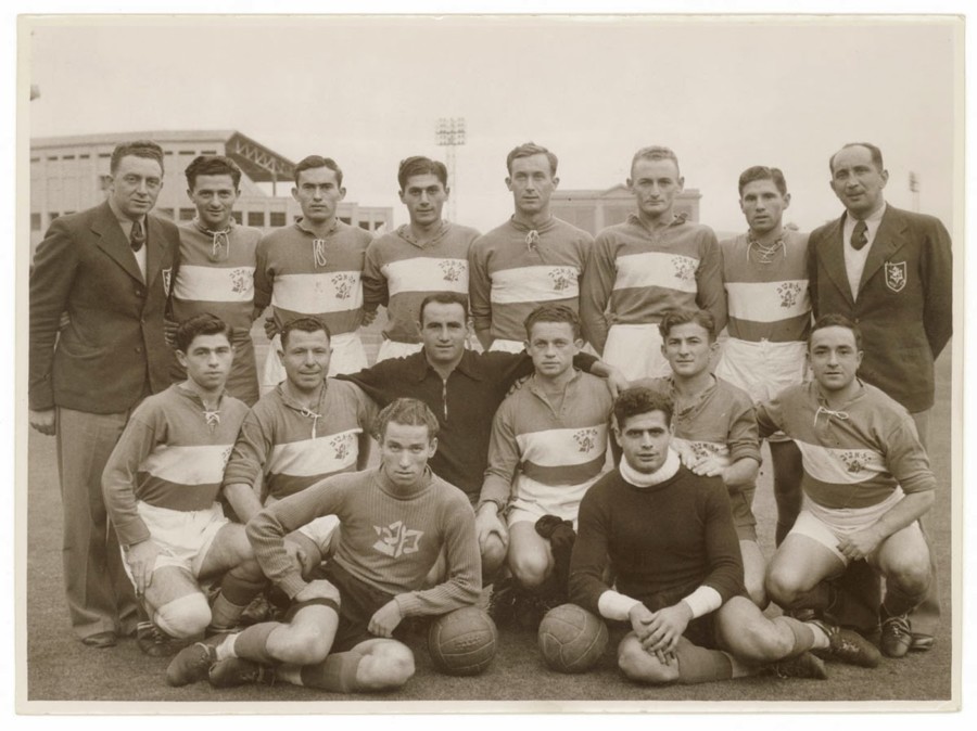 Drużyna Palestyny w piłce nożnej podczas wyjazdu do Australii w 1939 roku. Może kiedyś jeszcze zobaczymy drużynę wolnej Palestyny na mistrzostwach świata?