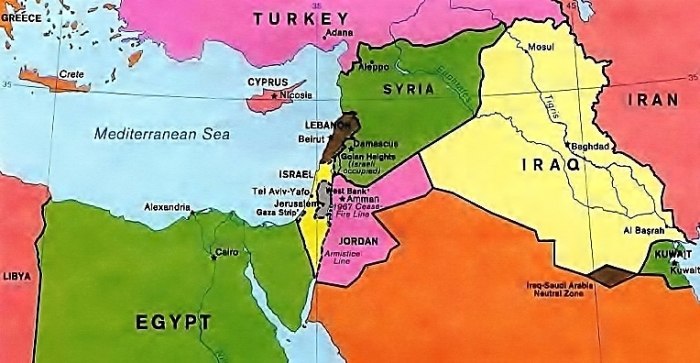 Bliski Wschód mapa.