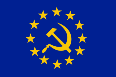 Komunistyczna flaga Uniii Europejskiej.