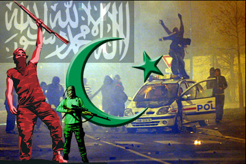 Muzułmańskie zamieszki we Francji.
