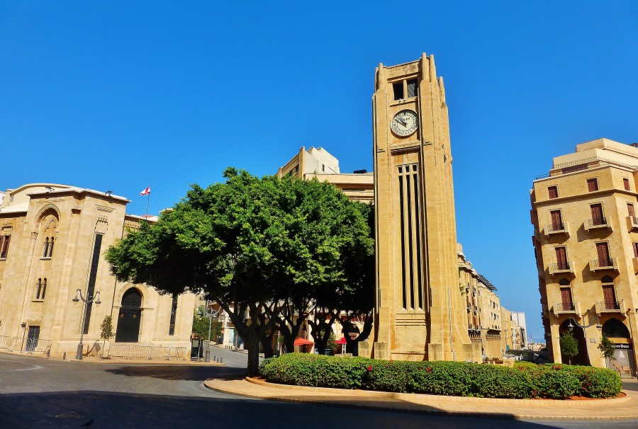 Liban - Parlament Libanu oraz Wieża Zegarowa.