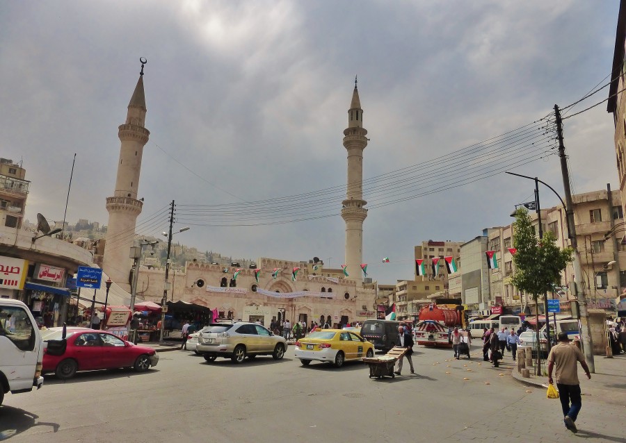Amman oraz meczet Al-Husseini. Jordania.