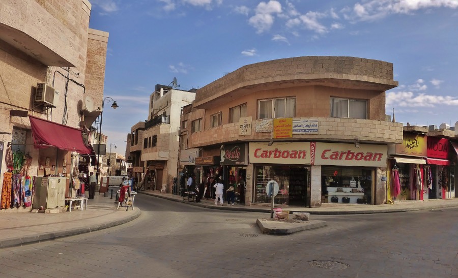 Jordan; a street in Madaba (the "mozaic city".)
