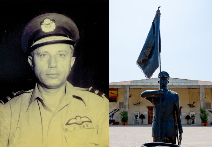 Generał Władysław Turowicz oraz jego pomnik przed muzeum PAF (Pakistańskie Siły Powietrzne) w Karachi.