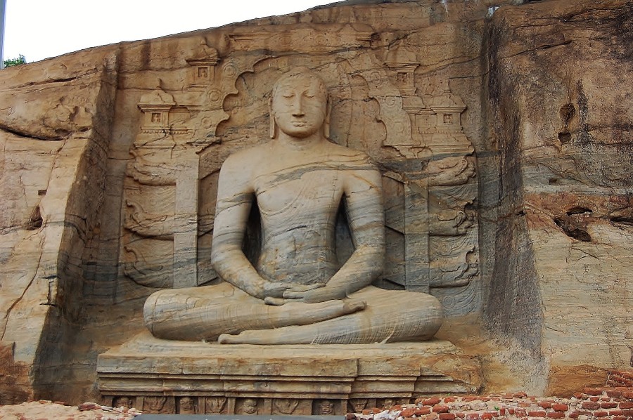 Gal Vihara are the 12th-century stone Buddha statues in the city of Polonnaruwa. Sri Lanka.