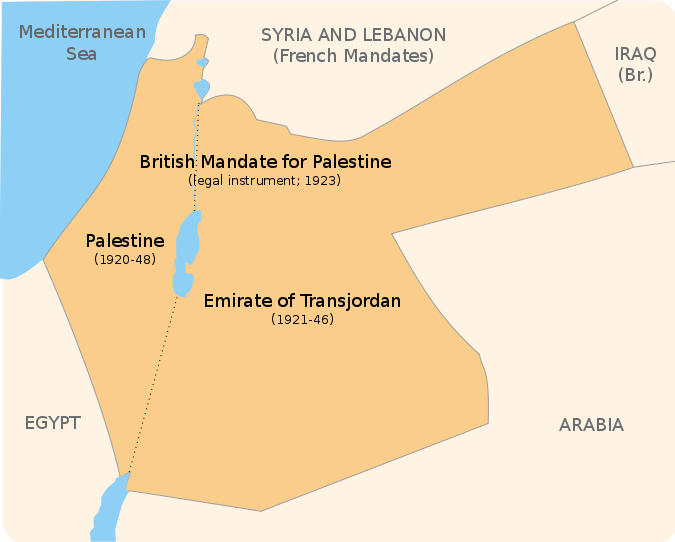 British Mandate for Palestine, 1923. 